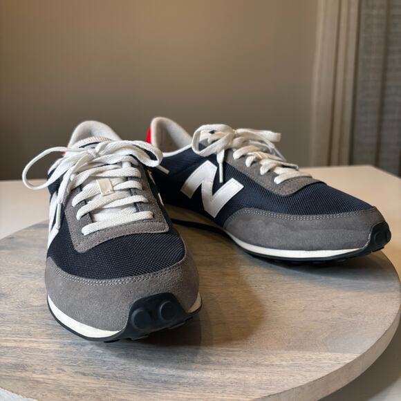 New Balance U410QT Retro Navy Grey Red Leather Suede Men’s Sneakers US Size 13 - Picture 1 of 9